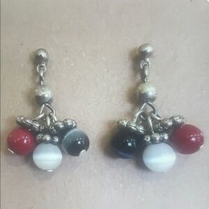 Elegant Silver and Multicolor Beaded Earrings